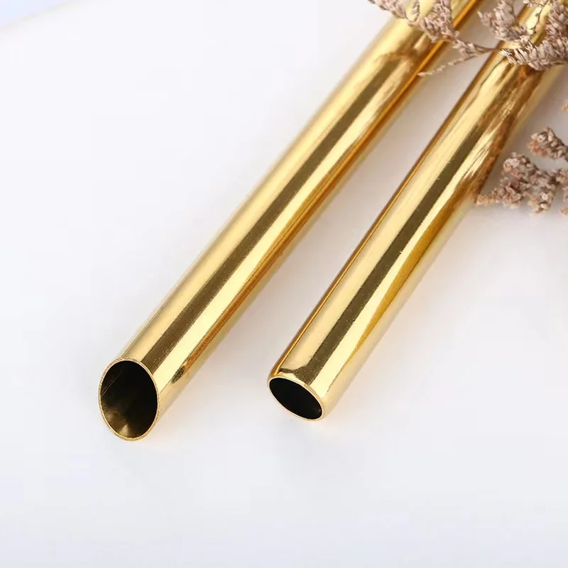 Factory Wholesale Reusable Straw 18/10 Stainless Steel Metal Bubble Tea Straw Colored Straw