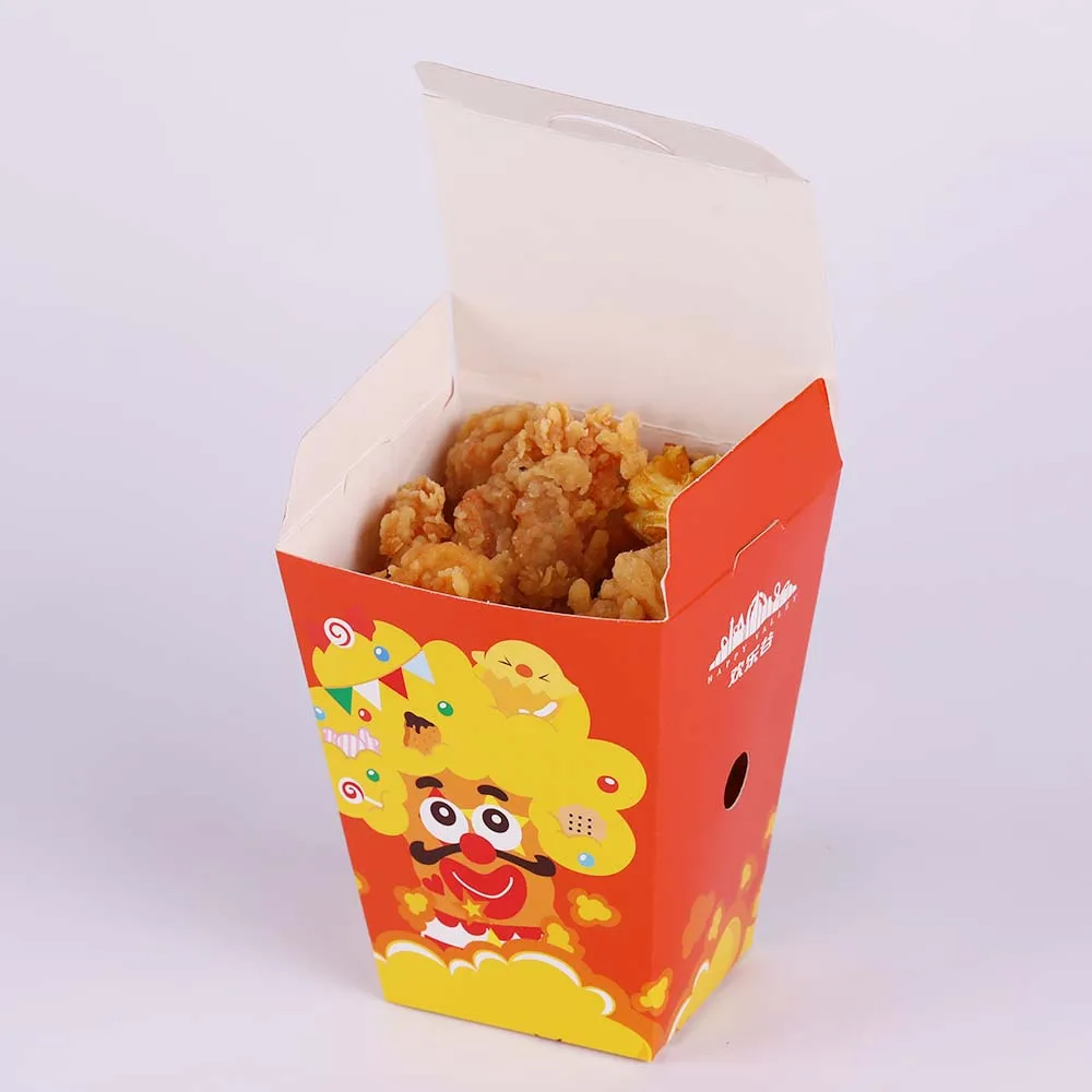 custom logo printed top quality paper food box for fried chicken
