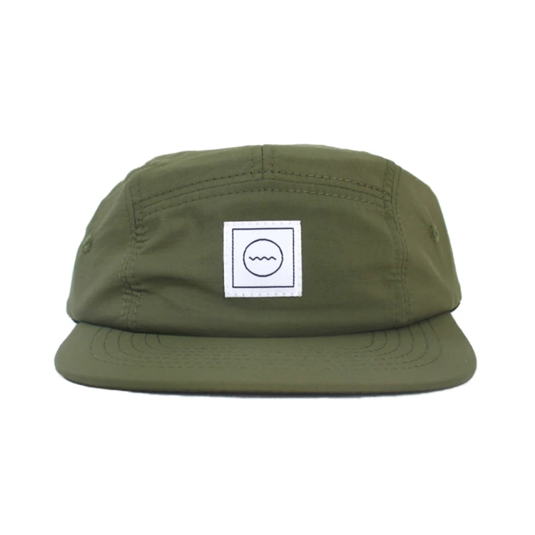 Custom Water proof Logo Nylon Caps 5 panel Nylon Camp Hats