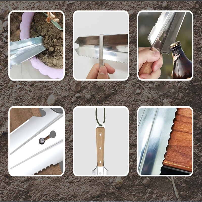 Straight Handle Portable 3cr13 Garden Shovel Steel Lady Gardener Garden Tools Shovel With Wooden Handle