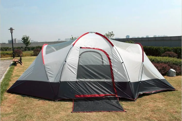 2025 popular large size 2 rooms Hot Selling Dome Style 5-8 Person family Inflatable Camping Tent For Outdoor Camping
