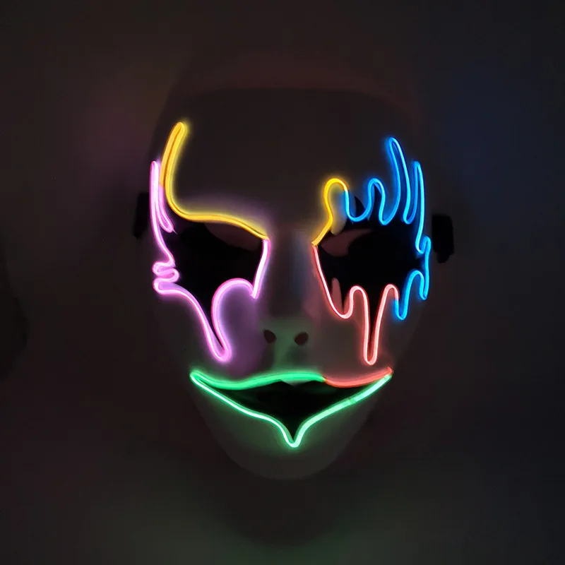 Glowing Halloween Masks For Sale 5 Colors Lighted Cute Halloween Masks Light Up Scary Cool Halloween Masks For Costume Cosplay
