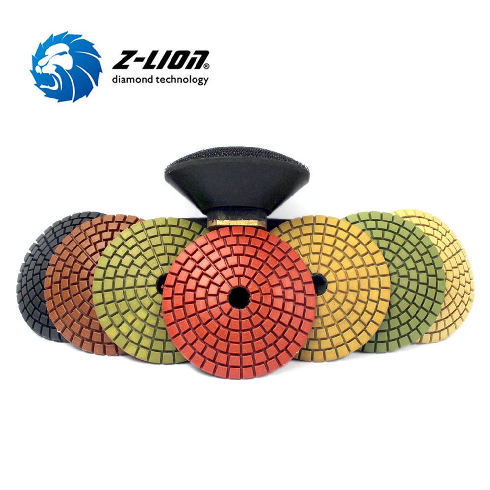 Z Lion 100mm convex diamond polishing pad for stone