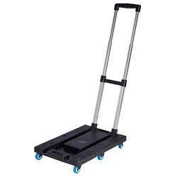 Plastic foldable shopping cart trolley 150kg heavy duty airport trolley for lifting heavy things for supermarket shopping