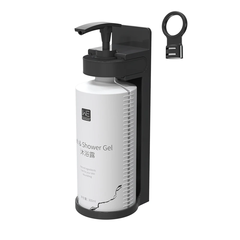 Hotel Plastic Wall Mounted Shower Shampoo and Conditioner Bottle Bracket 300ml for Single double or Triple