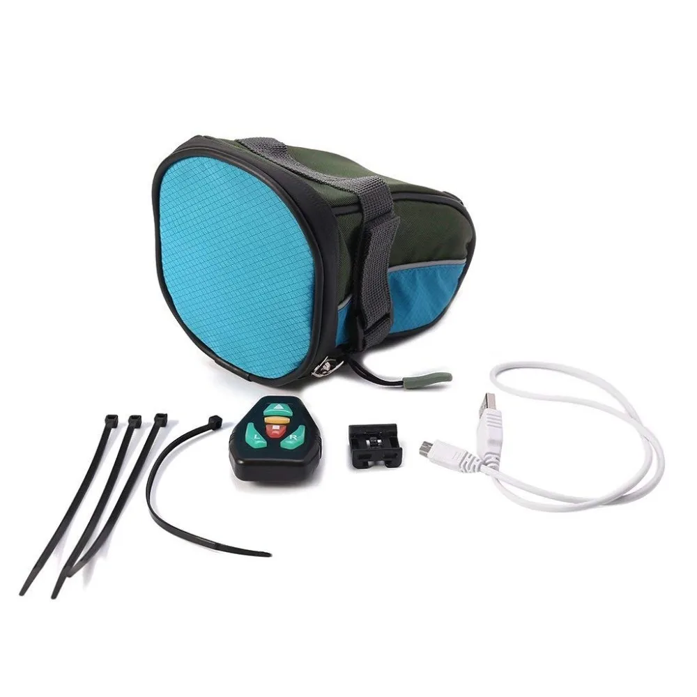 Wireless control led warning turn signals indicator bike cycling bag pack tail bag vest with led light LED Cycling Saddle Bag