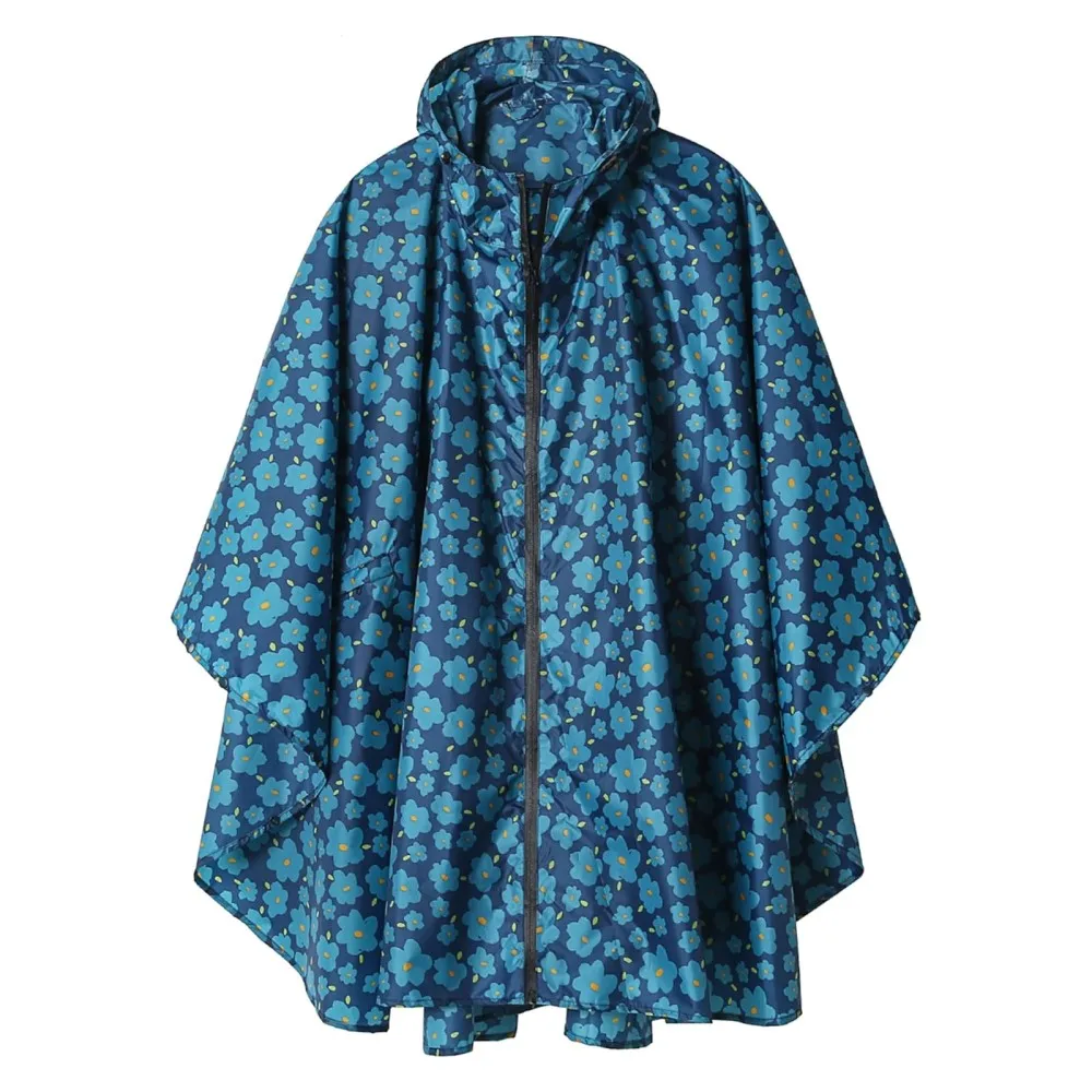 Printing Pattern hooded Rain Poncho With High Waterproof Rate,Rain Coat with Carry Bag