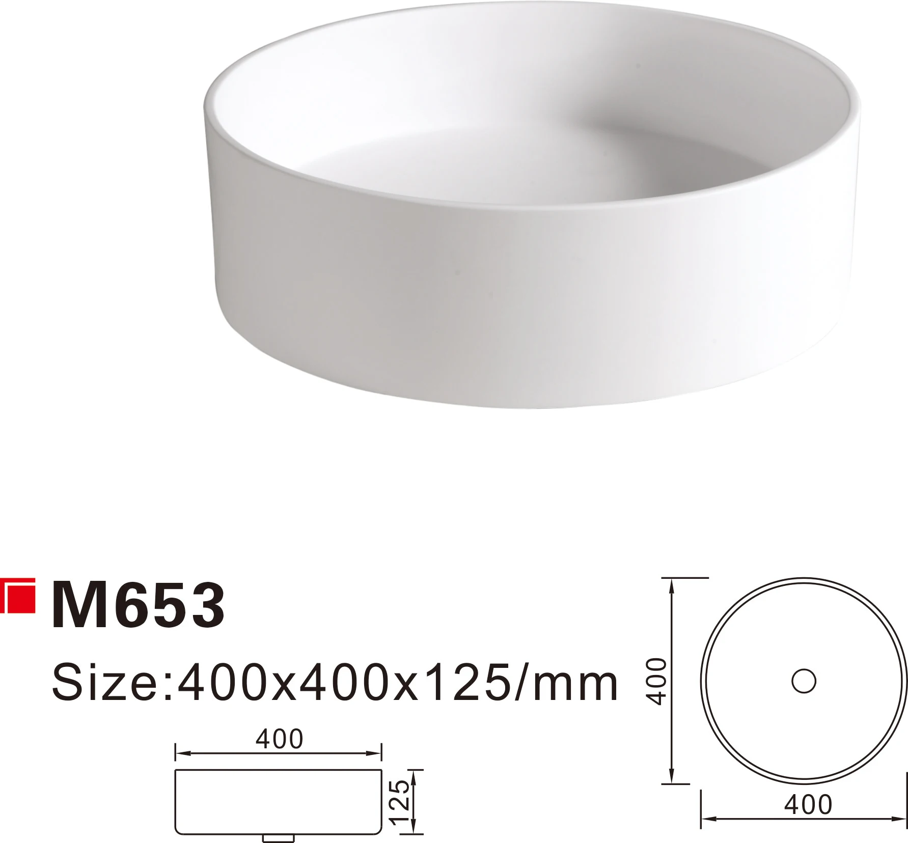 Hot Sale Man-made Marble Stone Basin Bathroom Basin Sink Modern Round Basin Bathroom Sinks M653