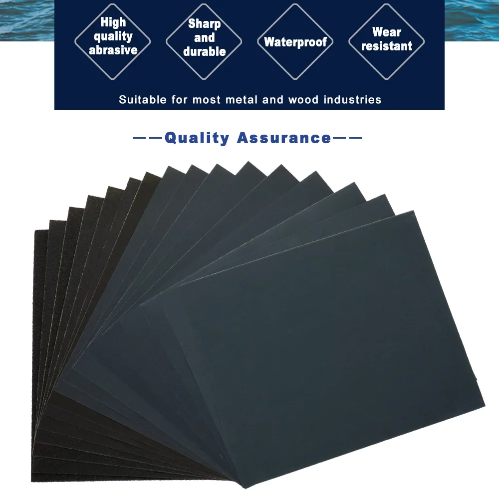 Абразивная бумага из карбида кремния с гальваническим покрытием, 9x11 дюймов, от 60 до 2500 граней, для деревянной мебели