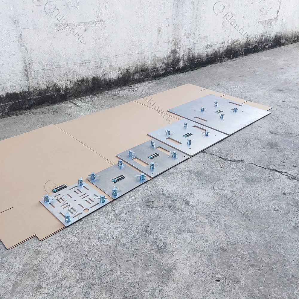 KKMRK design stable black Silver Steel Truss base plate with half connectors for aluminum square truss