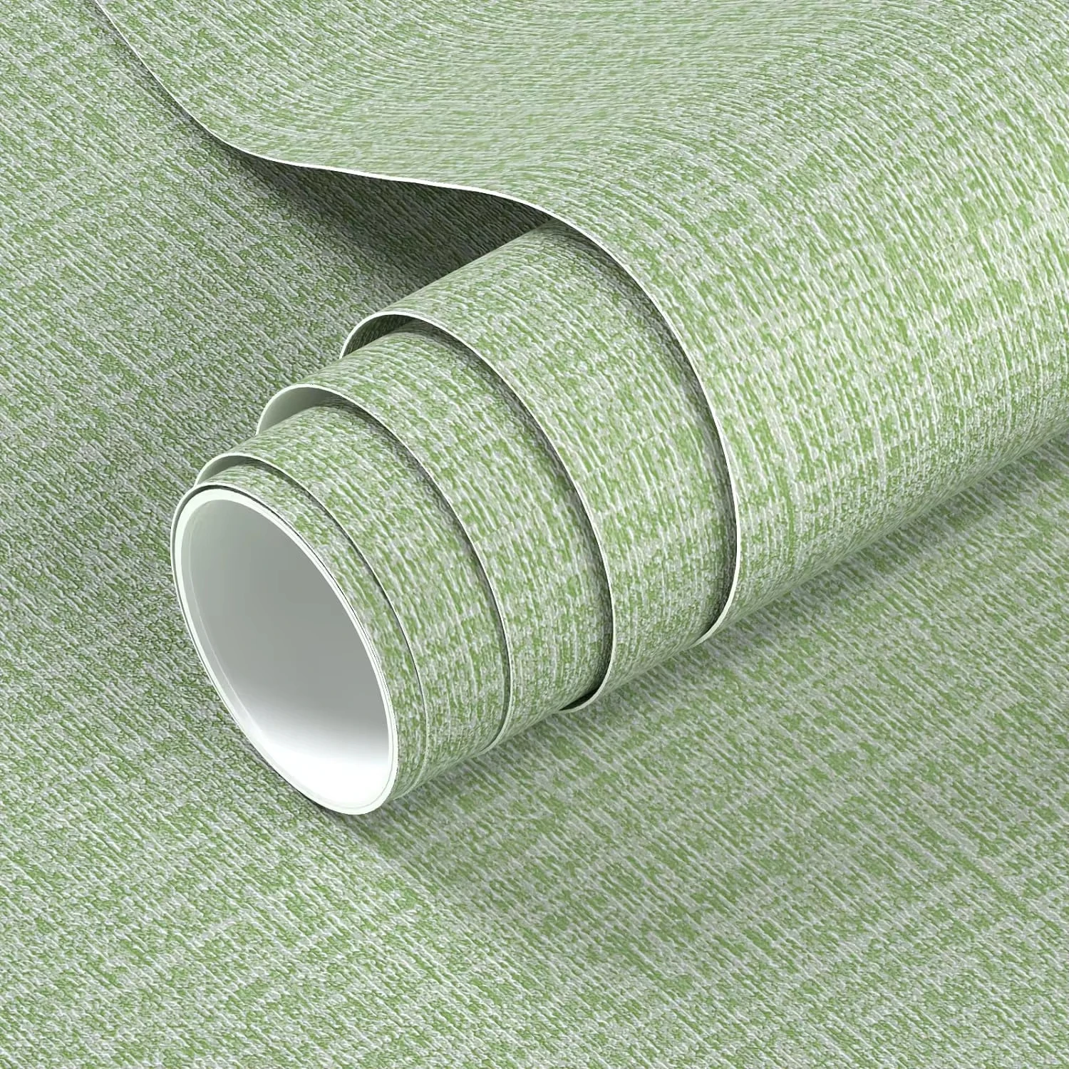 High Quality Light Green Linen Grasscloth Peel and Stick Wallpaper Vinyl Self Adhesive Removable for Wall Decor
