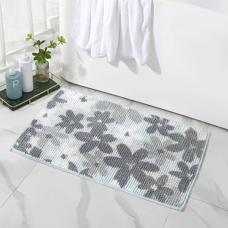 High Quality Dropshopping Custom Pvc Tufted Waffle Silicone Color Changing Bath Mat Rubber Non Slip Chenille Quick Dry Bath Mat