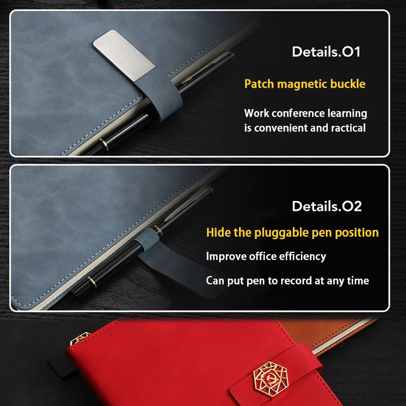 custom logo business pu leather promotional notebook gift set