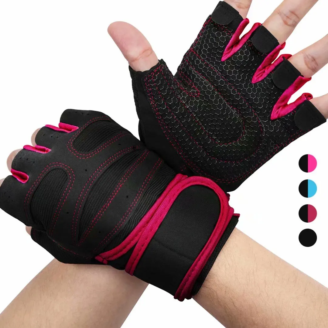 Half Finger Silicone Printing Palm Firm Grip Weight Lifting Gloves guantes de gym