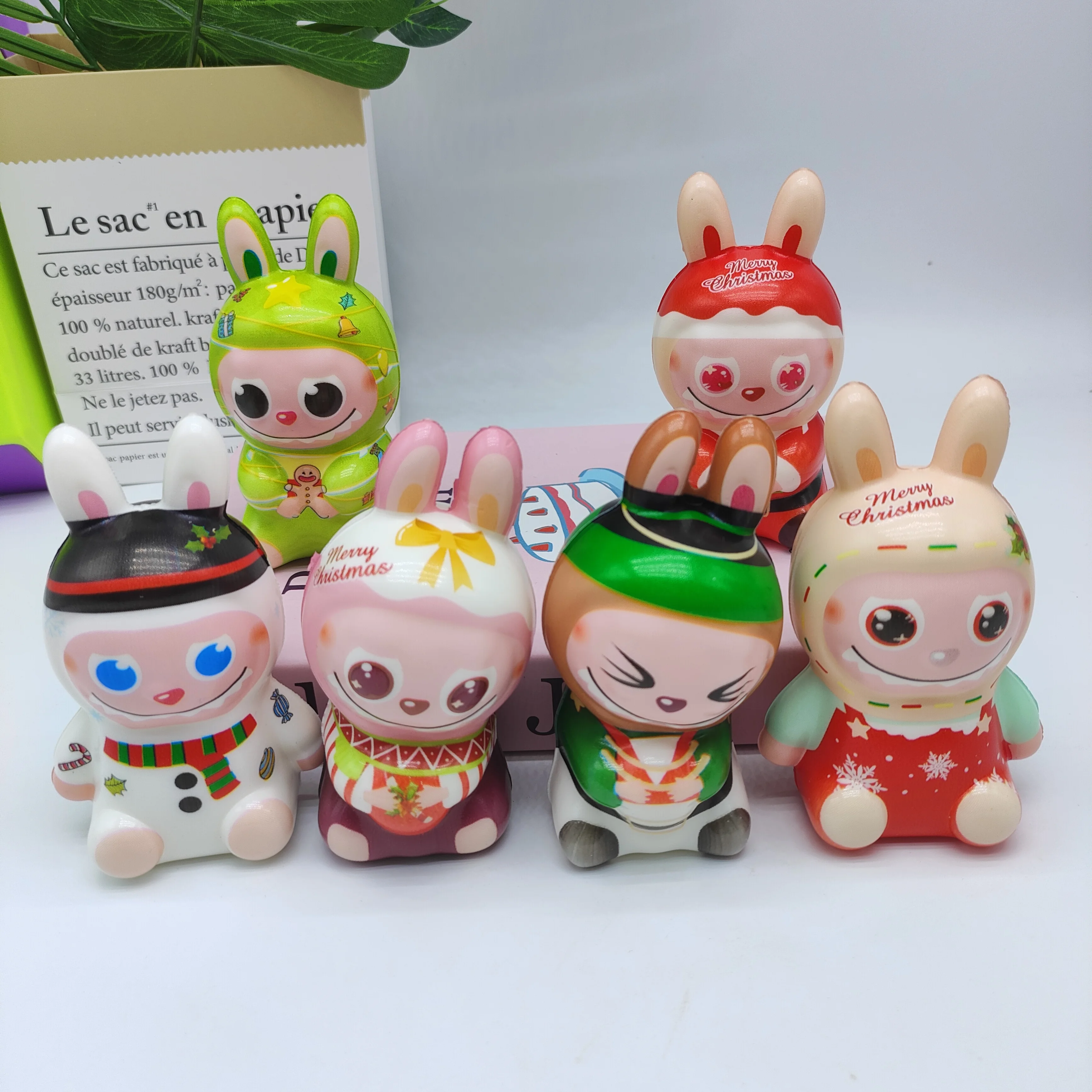 Wholesale Labubu Creative Rebound Decompression Pendant Cartoon Pinch Music Slow Decompression Toy for Children Made PU Material