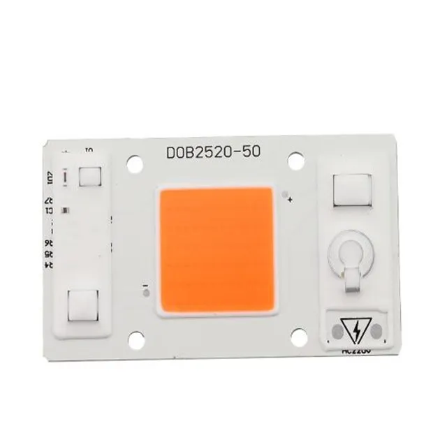 High Efficacy White RGB Full Spectrum 50w 220v 110V AC COB LED Board Driverless DOB COB LED Chip Grow Panel Light