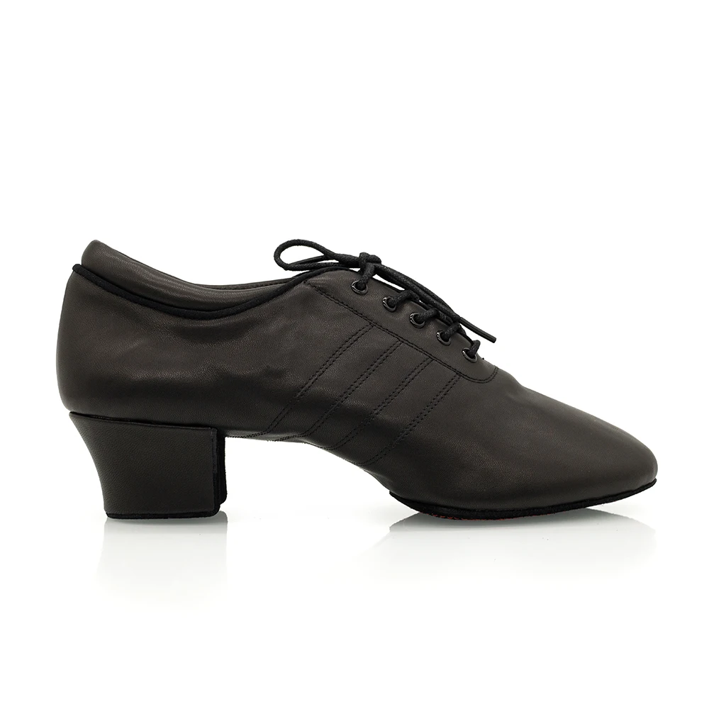 Black Leather 2 point 5cm cuban heel practice men  ballroom standard latin sport dance shoes