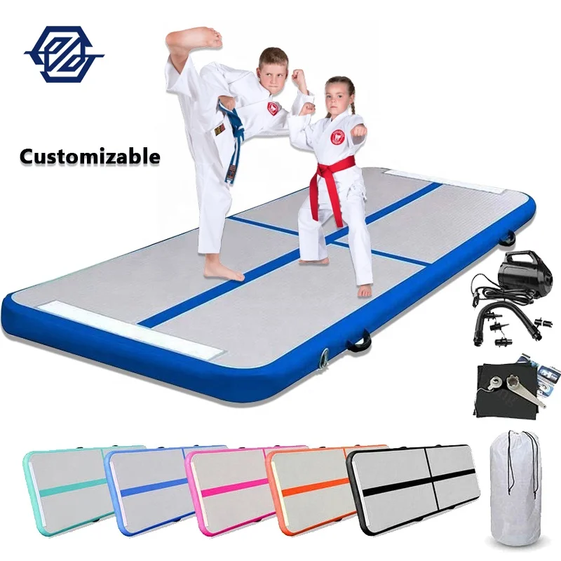 Factory Custom Size Air Track 4/5/6/8/10M Taekwondo Training Mat Tumbling Gymnastics Inflatable Air Track for Gym Yoga Equipment