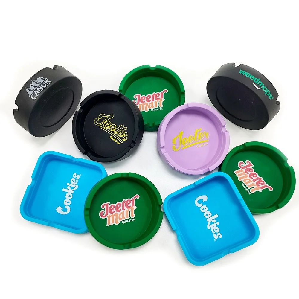 Creative Personality High Temperature Resistant Circular Silicone Ashtray Smoking Accessories Household Articles