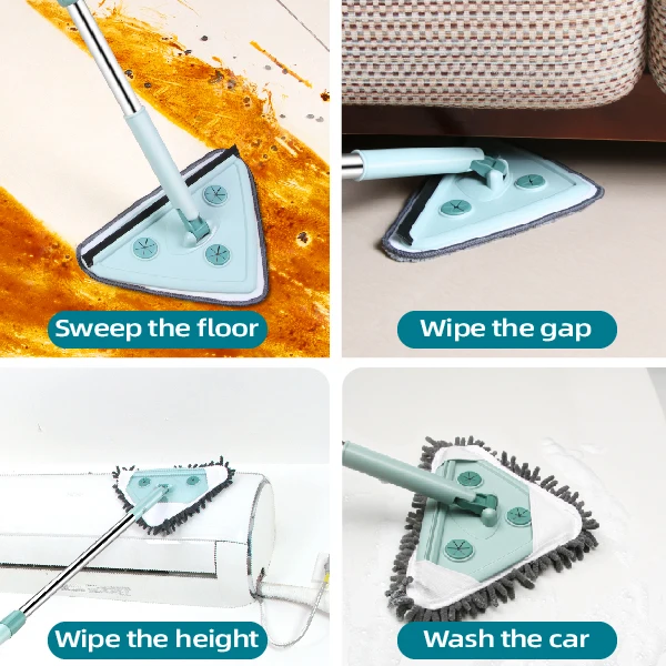
Latest Microfiber Washable Coral Fabric Chenille Dry Wet Glass Clean Window Cleaner, Dust Mop, 360 Rotating Mop 