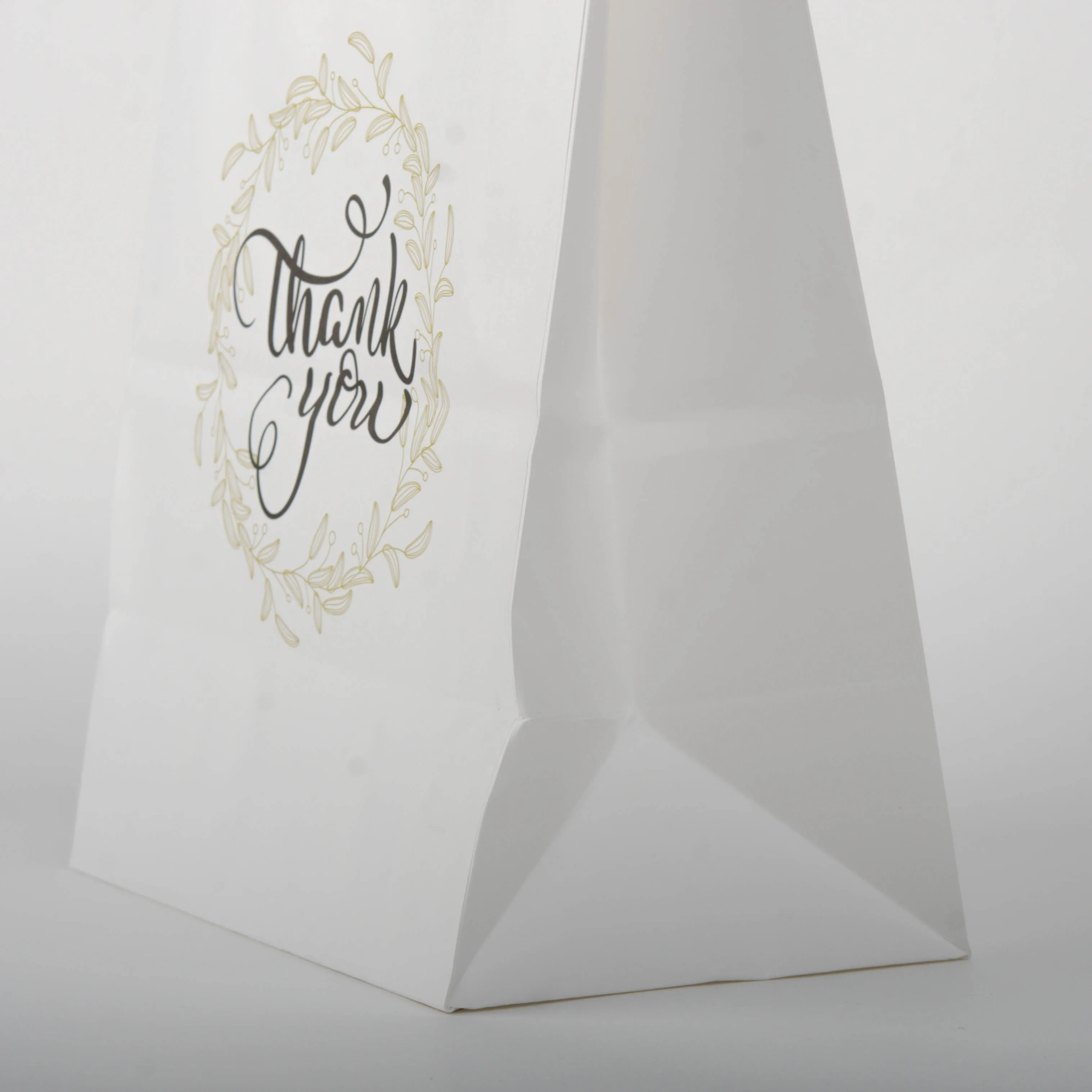 Craft Kraft Paper Bag with Handles Eco Recycle Custom Logo Printed Take Away Grocery Shopping Take Out Fast Food Packaging Brown