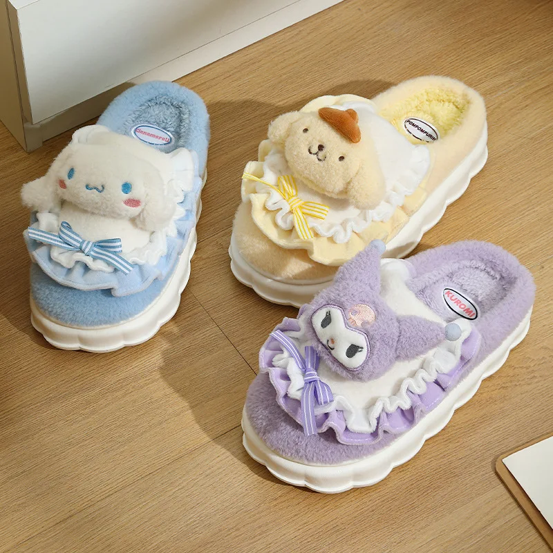 Botu Cute Christmas Stuffed Winter Slippers warm slipper High Quality Comfortable Home Soft Plush Slippers new year Gifts