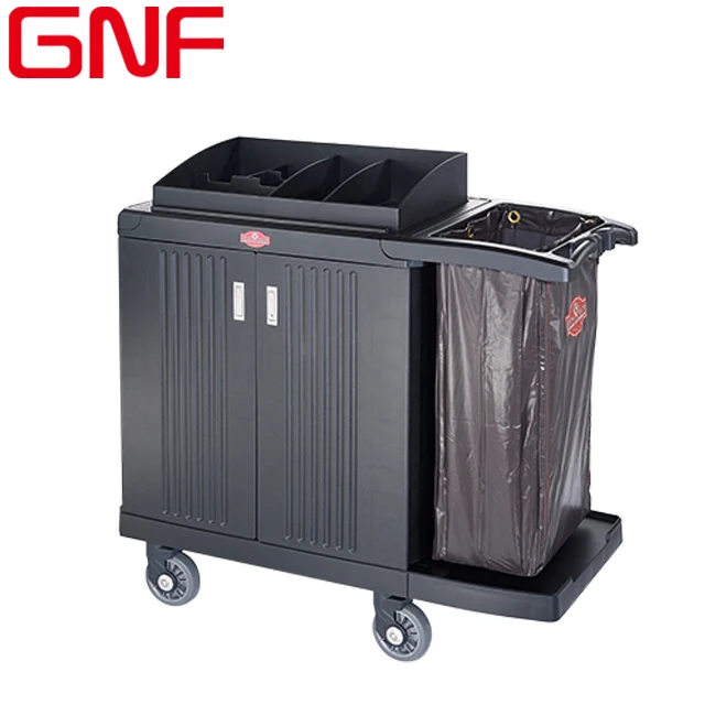 GNF hotel plastic housekeeping service cleaning trolley cart multifunctional Utility Servicing maid trolley cart
