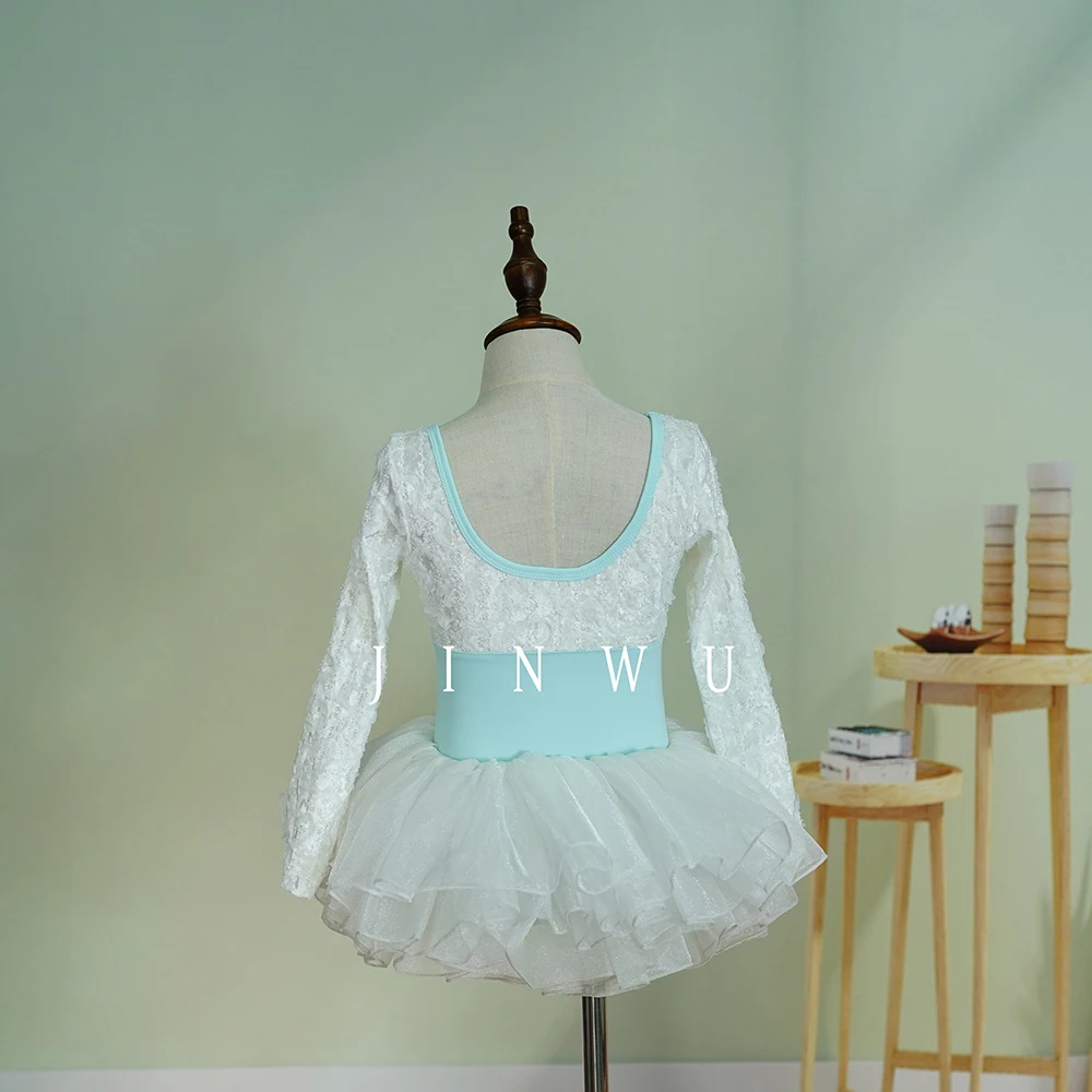 New trendy fabrics U back kids girls long sleeves dance trainingwear ballet leotard