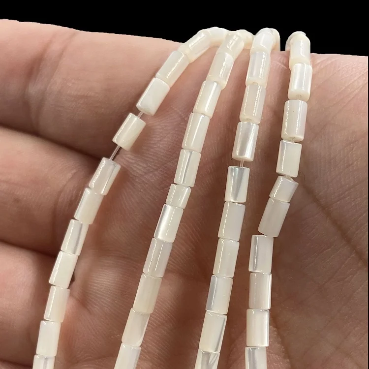 Ракушечные бусины 3x5 мм цилиндрические для изготовления ювелирных