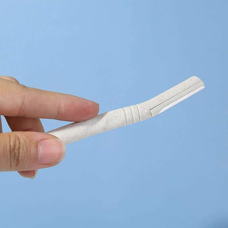 OEM Eco- Friendly Biodegradable  Handle Wheat Straw Facial Hair Remover Eyebrow Razo