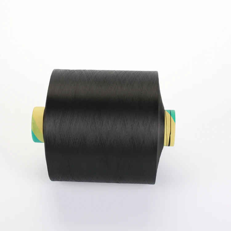 POLYESTER TEXTURED 150/48 S TWIST BLACK YARN for knitting