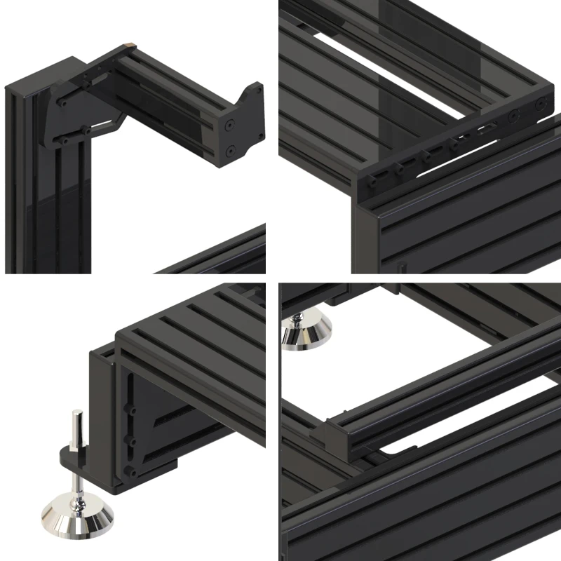 Wholesale custom 4080 40120 black anodized motion vr aluminum sim rig racing cockpit diy home flight gaming simulator frame kit