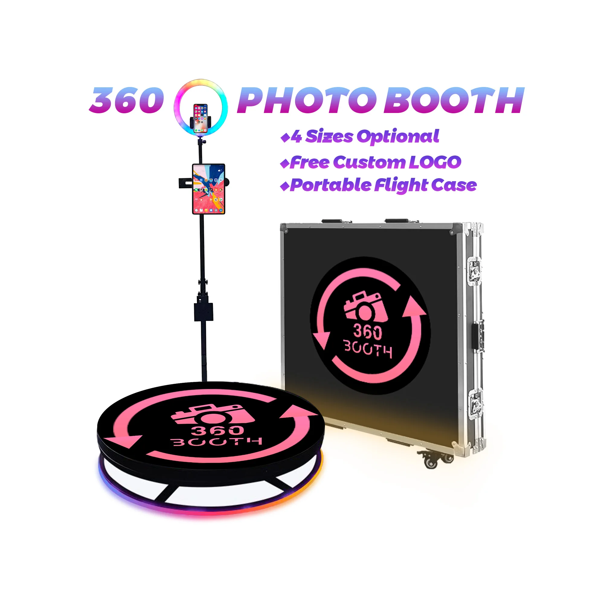 High quality 360 photo booth video booth spin booth iPad /Camera /phone 360 degree photo booth Automatic Manual Spin