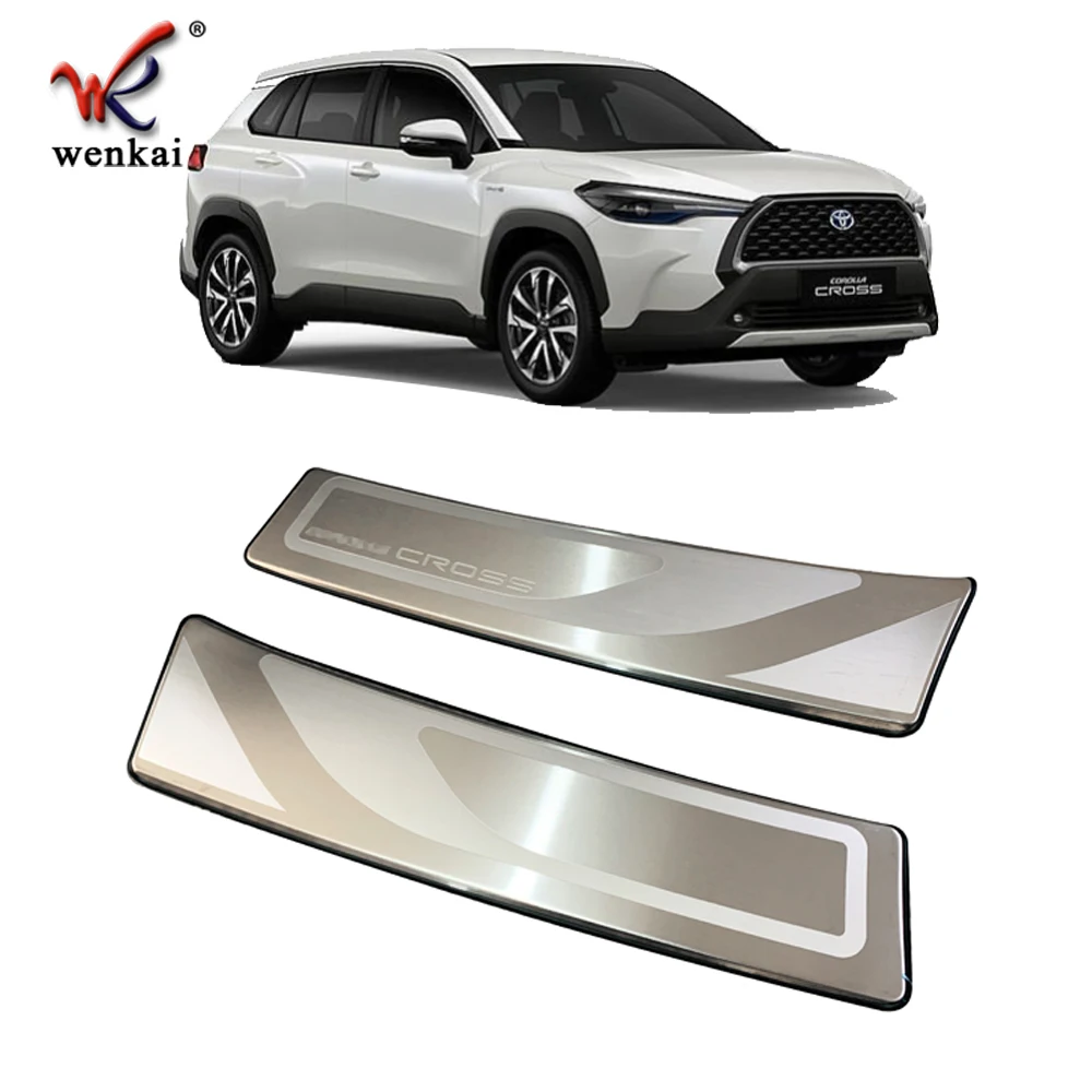 Inner Rear Bumper Protector Plate Cover Trim For Toyota Corolla Cross 2020 2021 Car Accessories 2PCS Stainless Steel