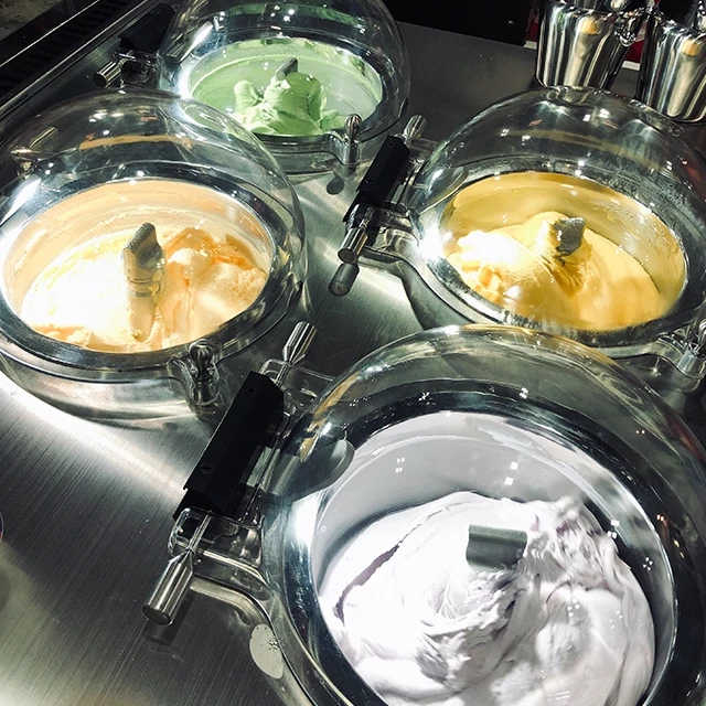 Displayable All in One NSF CE Hard Ice Cream Maker Batch Freezer Churning Galaxy V4 Flavor Front Bar Gelato Ice Cream Machine