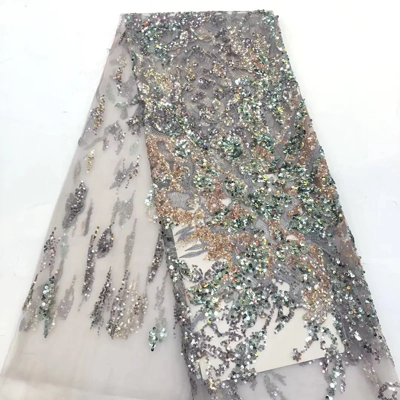 african french lace fabric nigeria sequins white