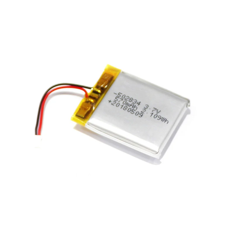 Custom prizmatic lipo battery  502834 3.7V 570mAh rechargeable lithium polymer batteries pack china best manufacturer