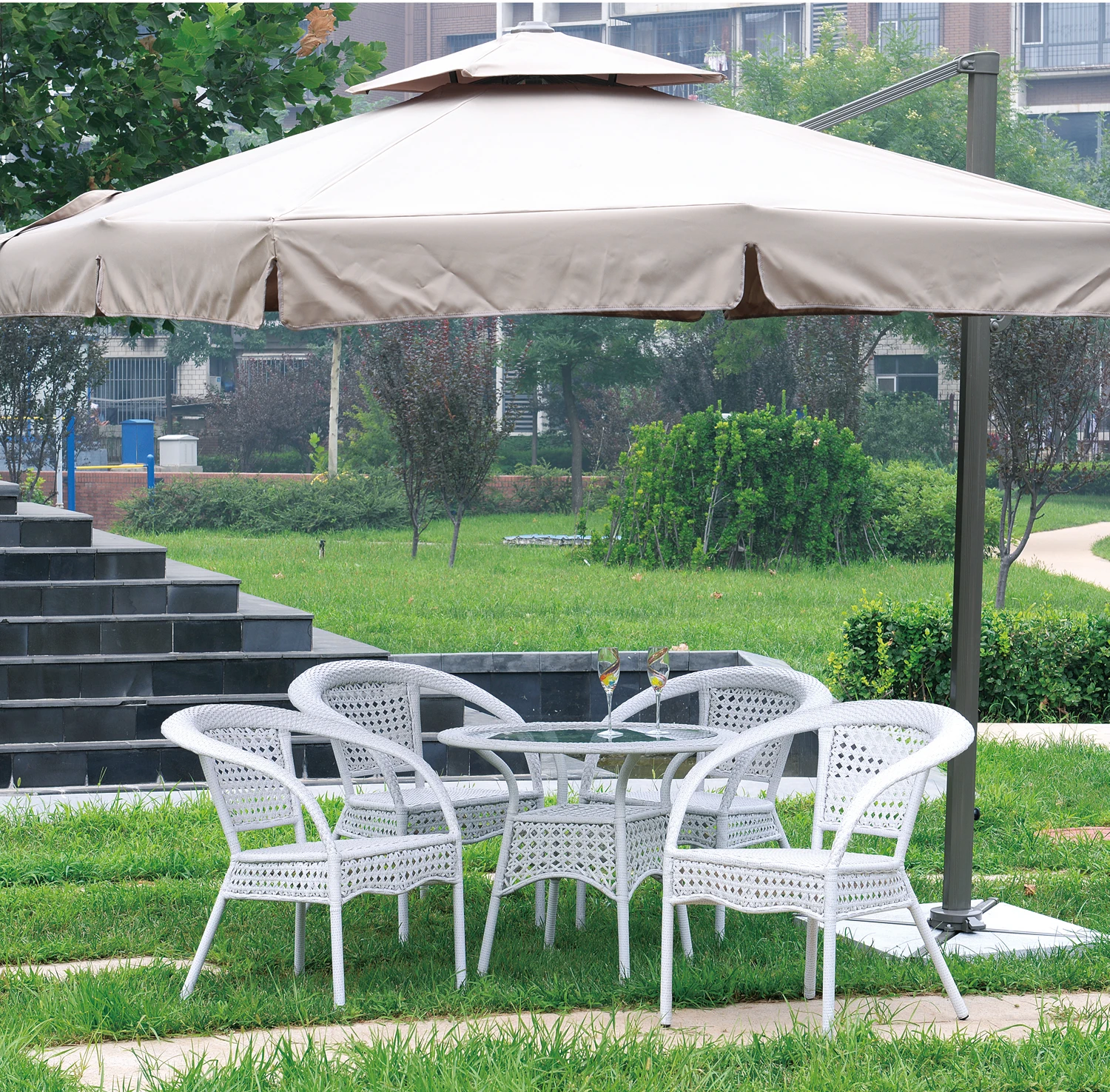 Outdoor Bench Set Chair Outdoor Seat Dinning Table Picnic Table and Bench Beer Park Metal Painting Customized Steel Frame Time