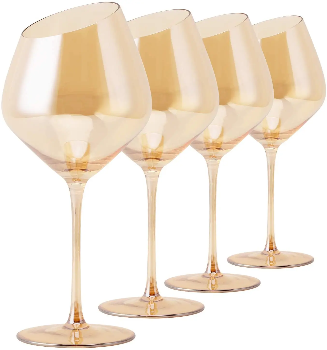 Hand-Blown Big Mouth Color Crystal Long Stem Slanted Wine Glass Wine Glass with Bevel  for Bordeaux  Wedding Gift Anniversary