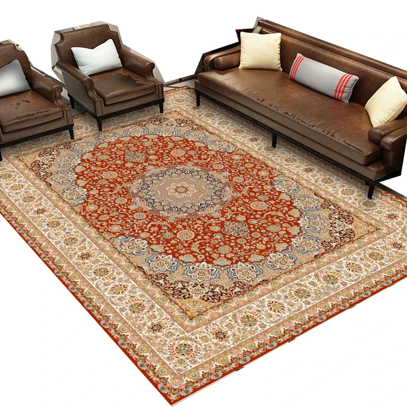 New Hot-selling persian center Carpet  crystal velvet turkey Carpet anti slip custom checkered rug