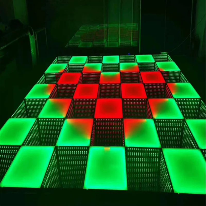 Outdoor Square 3D Infin Mirror Wedding Led Dance Floor Panels Decoration Night Club Rgb Starlight Light Dance Floor Magnetic