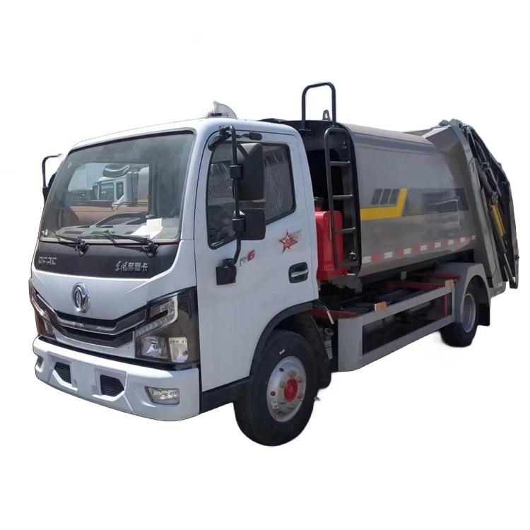 cheap Dongfeng 7cbm Waste rubbish Garbage Compressed Truck Rear loader trash truck with hopper  Rear loader trash trucks