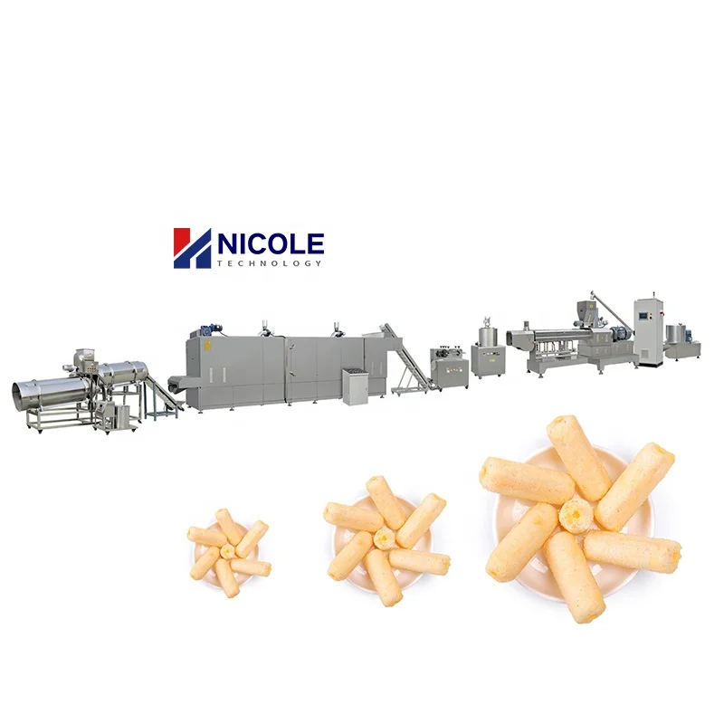 High Automatic Rice Filled Bar Core Filling Puffed Snack Food Extrusion Producing Machine Plant