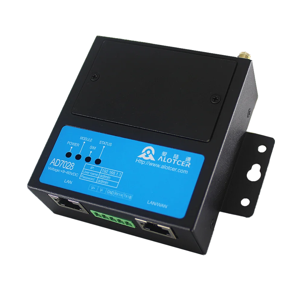 AD7028D Industrial Router 2 LAN mount kit din rail lan port 9-60VDC for Power grid Scada