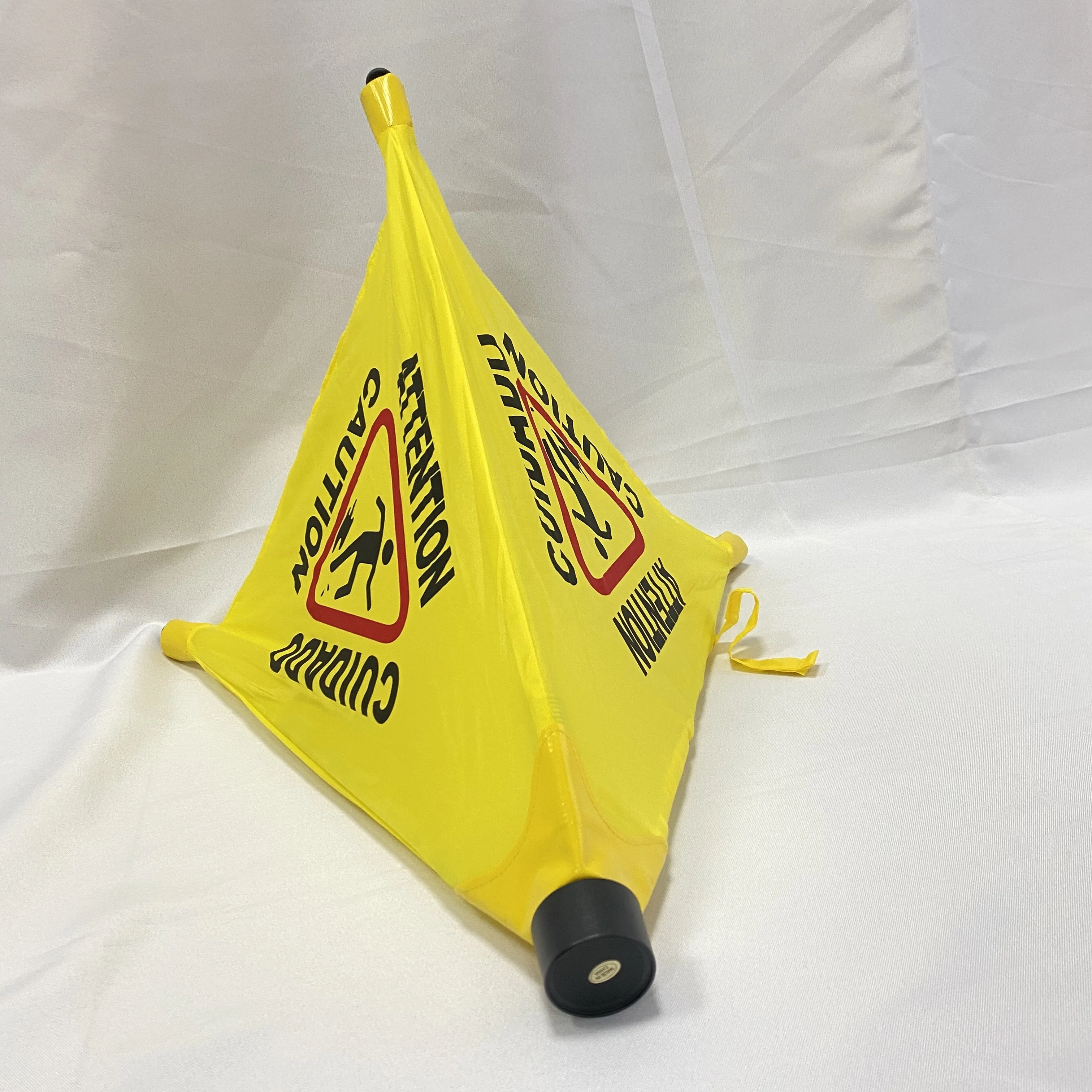 
Umbrella tri-pyramid nylon cloth pop up safety cone sign kids safety folding slow down signs for street 