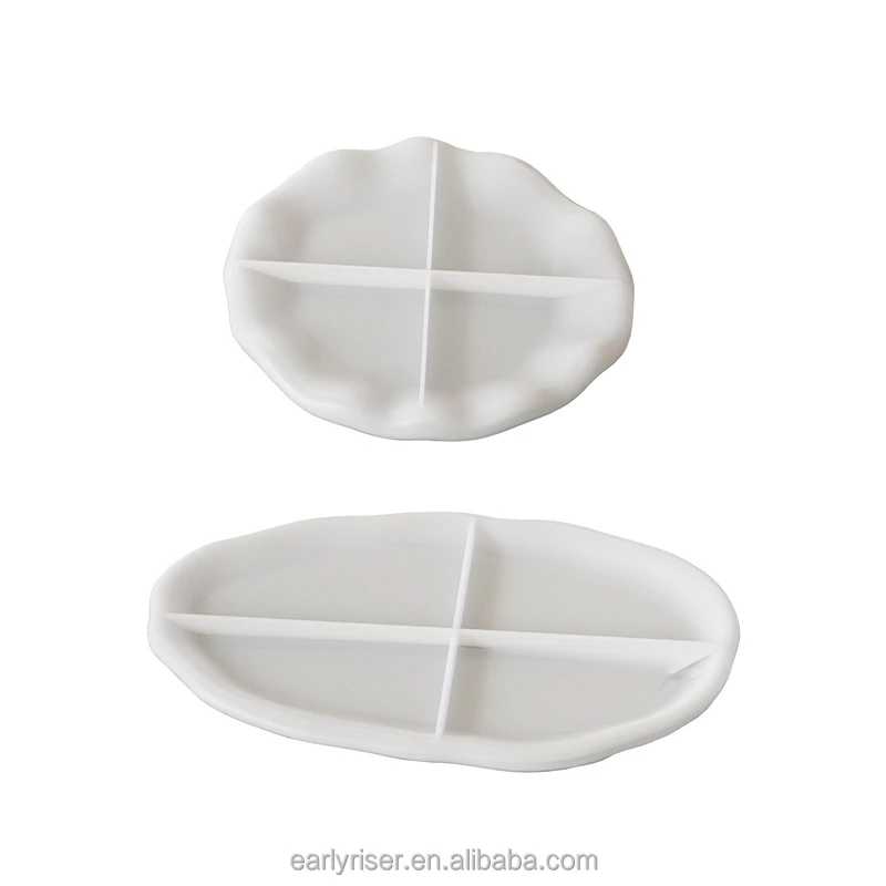 Early Riser DIY Resin Dropping Glue Irregular Cloud Plate Gypsum Tray Tea Cup Base Jewelry Silicone Mould