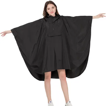 Adult Outside Polyester Raincoat Black Rain Poncho with Pocket RAINWEAR for Adults Single-person Rainwear 0.35k-0.4kg Accepted
