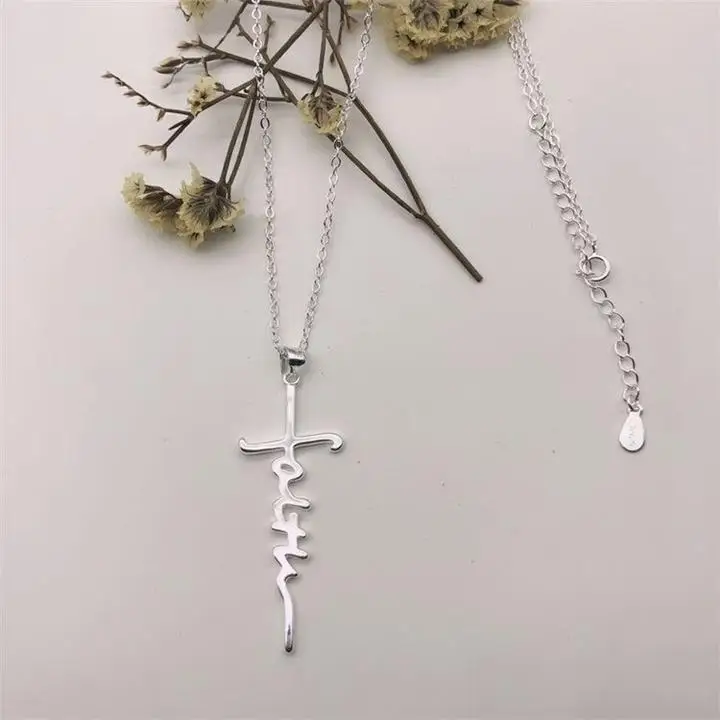 Faith Cross Necklace Religious Necklace Holy Necklace Christian Jewelry