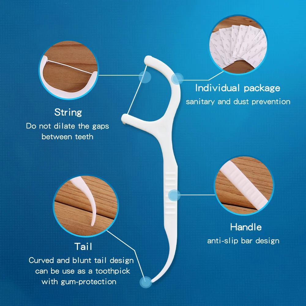 Factory Price Oem custom logo 250pcs individual wrapped Dental floss Stick Custom plastic Dental Floss