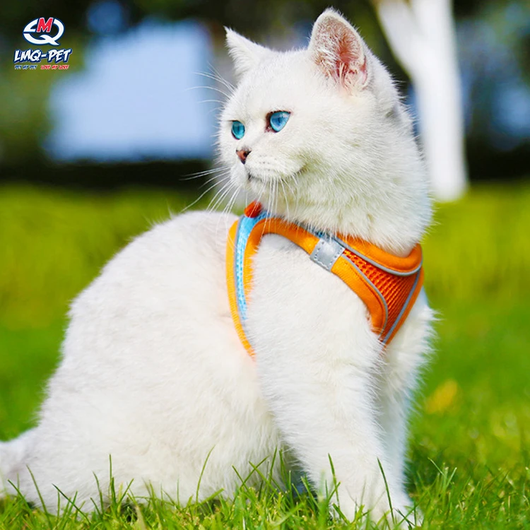 Pet Harness Adjustable Breathable Reflective Pet Harness Leash Set with Reflective Tape Cat Dog Harness